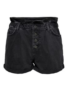 ONLY ONLCuba life paperbag Denim short -Black Denim - 15200196