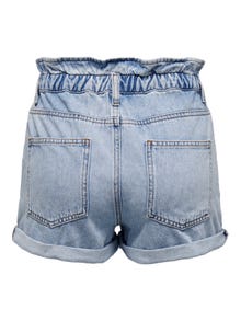 ONLY Shorts Relaxed Fit Taille haute Ourlets repliés -Light Blue Denim - 15200196