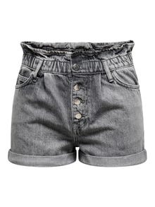 ONLY Shorts Relaxed Fit Taille haute Ourlets repliés -Grey Denim - 15200196