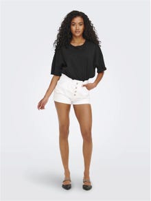 ONLY Shorts Relaxed Fit Taille haute Ourlets repliés -White - 15200196