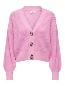 ONLY V-Neck Ribbed cuffs Dropped shoulders Knit Cardigan -Lilac Sachet - 15200418