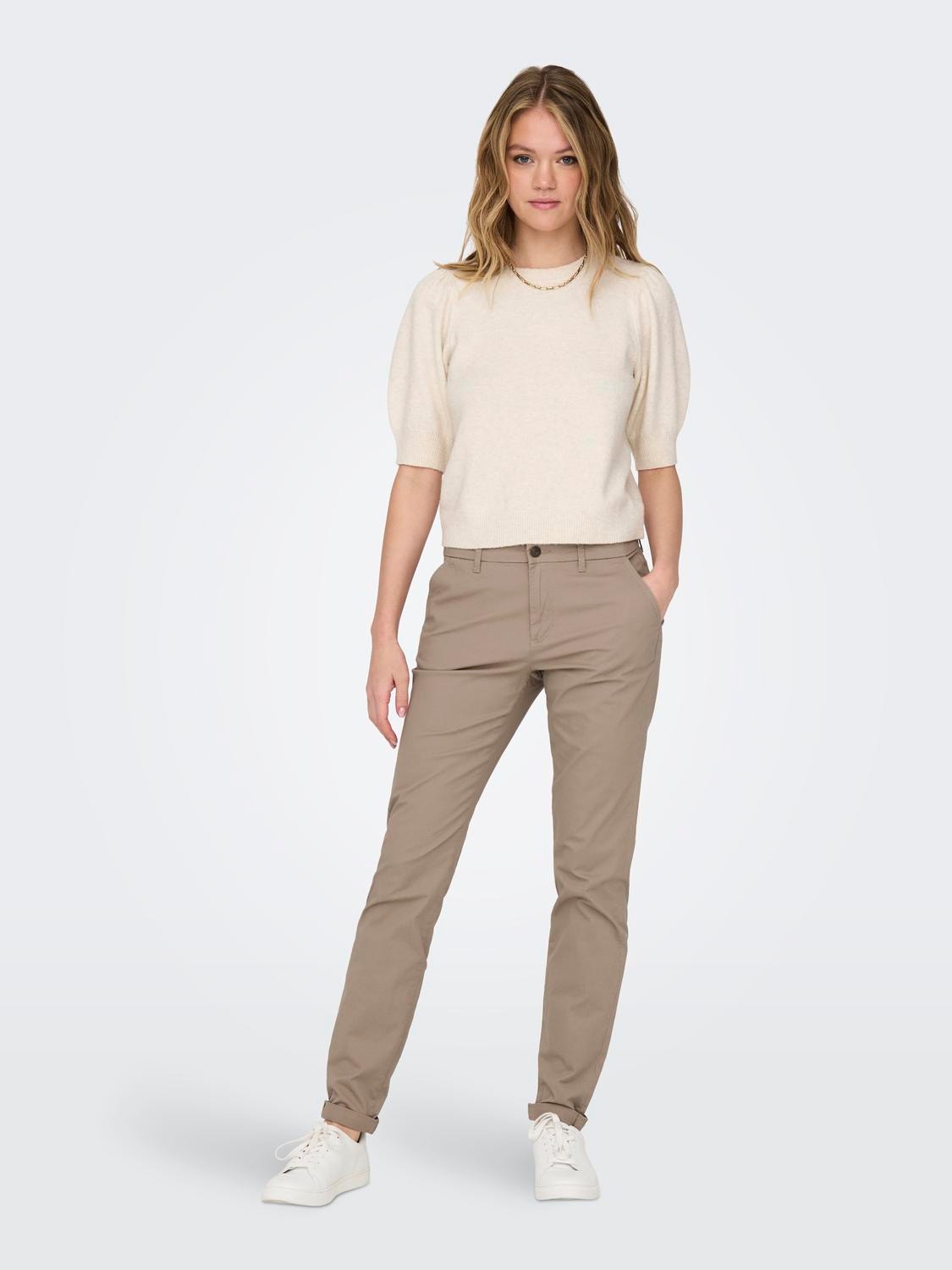 ONLY Slim Fit Trousers -Silver Mink - 15200641