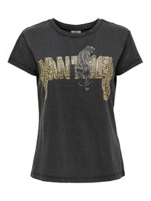 ONLY Front print T-shirt -Black - 15201027