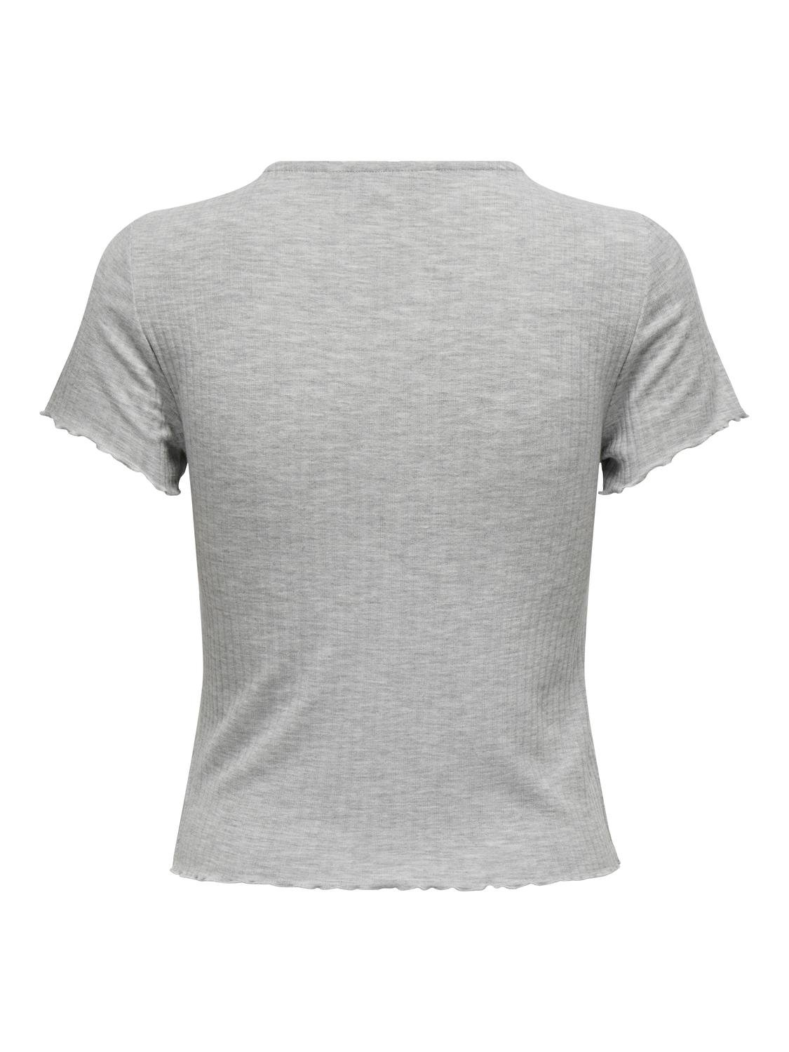 ONLY Regular Fit Round Neck T-Shirt -Light Grey Melange - 15201206