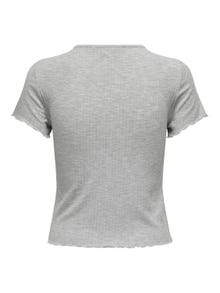 ONLY Regular Fit Round Neck T-Shirt -Light Grey Melange - 15201206