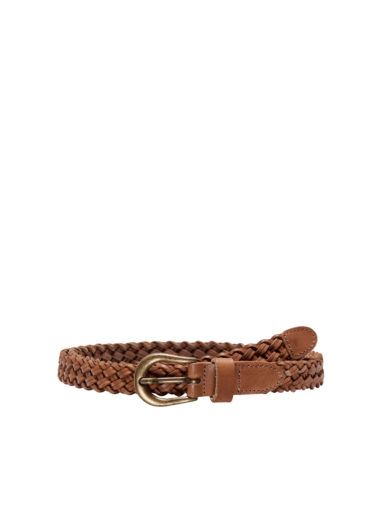 ONLY Braided leather belt -Cognac - 15201841
