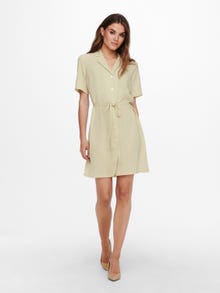 ONLY Regular Fit Shirt collar Short dress -Brown Rice - 15202528