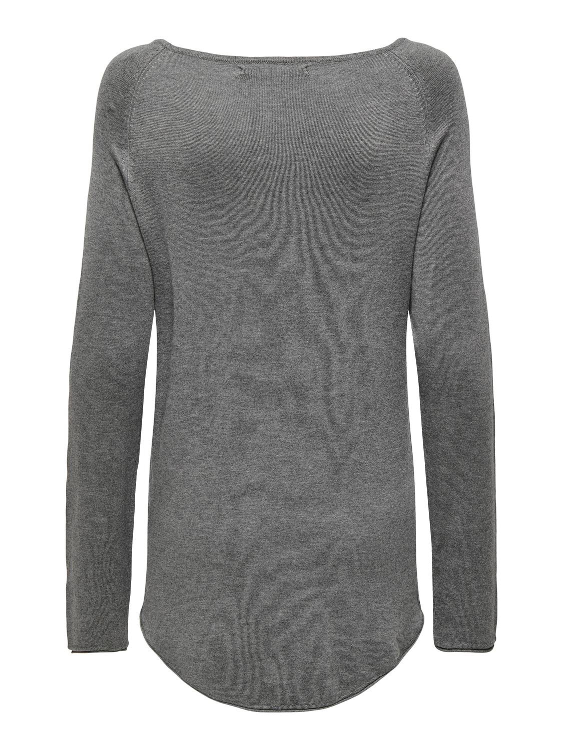 ONLY Round Neck Pullover -Medium Grey Melange - 15202654