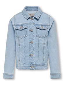 ONLY Spread collar Slit with buttons Jacket -Light Blue Denim - 15202794