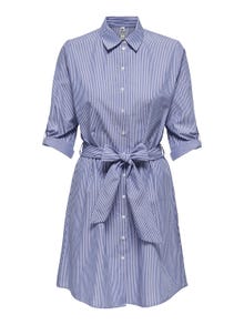 ONLY Loose fit Overhemd kraag Mouwuiteinden met omslag Korte jurk -Wedgewood - 15203511