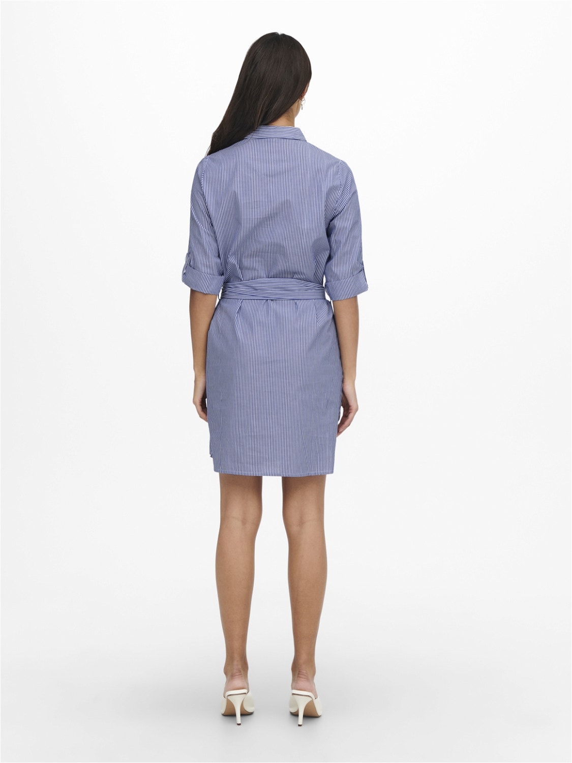 ONLY Loose fit Skjortekrage Oppbrettede mansjetter Kort kjole -Wedgewood - 15203511
