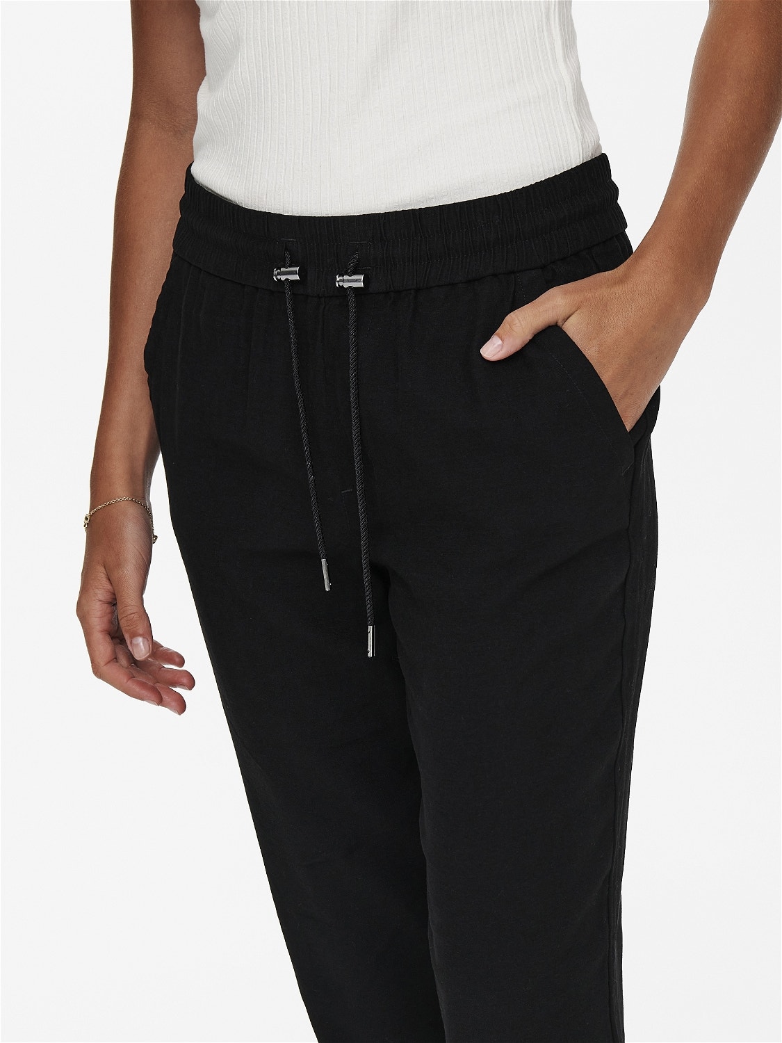 ONLY Pantalons Regular Fit Taille moyenne -Black - 15203946