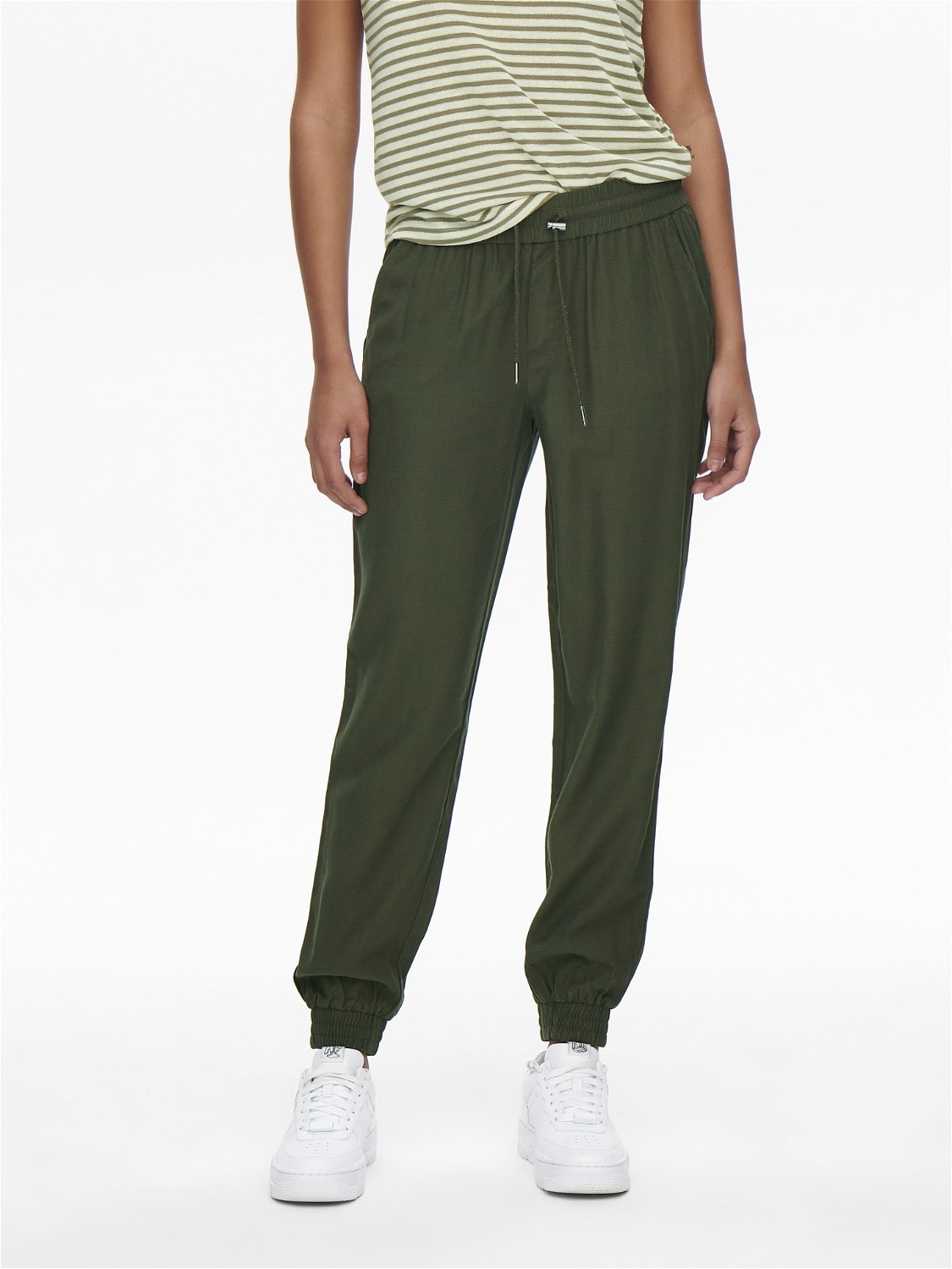 ONLY Regular Fit Mid waist Trousers -Grape Leaf - 15203946