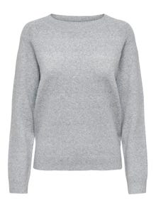 ONLY Enfärgad Stickad tröja -Light Grey Melange - 15204279