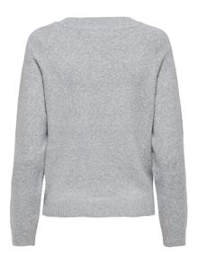 ONLY Enfärgad Stickad tröja -Light Grey Melange - 15204279
