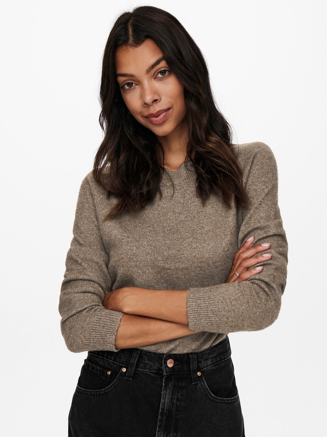 ONLY ONLRICA Neulepusero -Brownie - 15204279