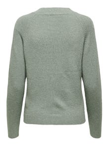 ONLY Round Neck Ribbed cuffs Pullover -Chinois Green - 15204279