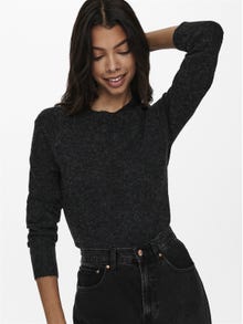 ONLY o-neck knitted pullover -Black - 15204279