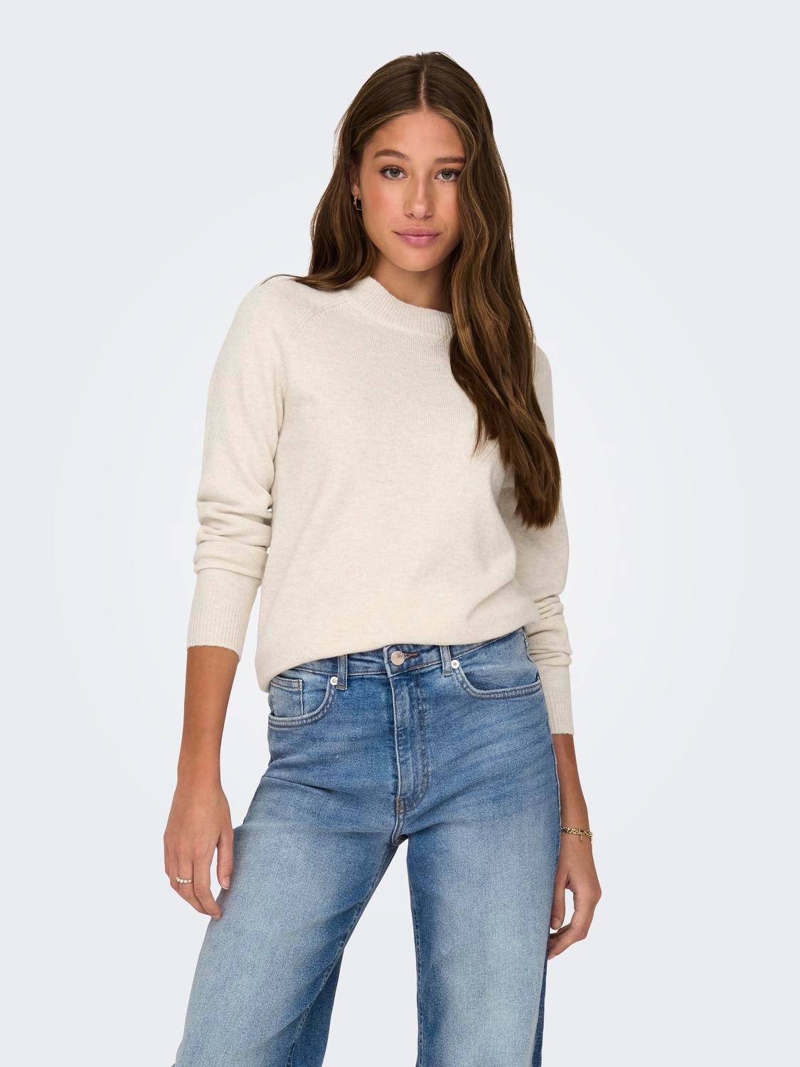 ONLY Pull-overs Col rond Poignets côtelés -Birch - 15204279