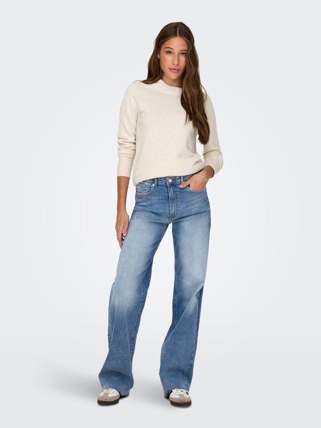 ONLY Round Neck Ribbed cuffs Pullover - 15204279
