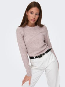 ONLY Round Neck Ribbed cuffs Pullover -Woodrose - 15204279