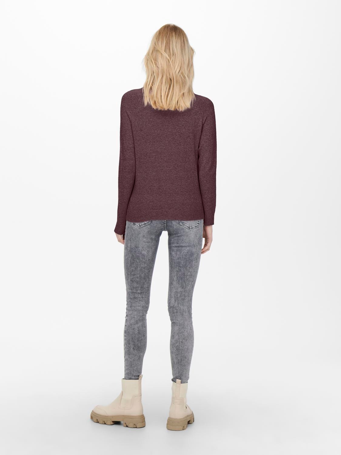 ONLY high neck knitted pullover -Rose Brown - 15204279