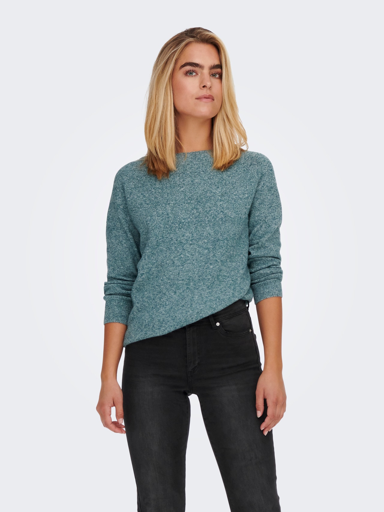 ONLY Einfarbiger Strickpullover -Sea Moss - 15204279