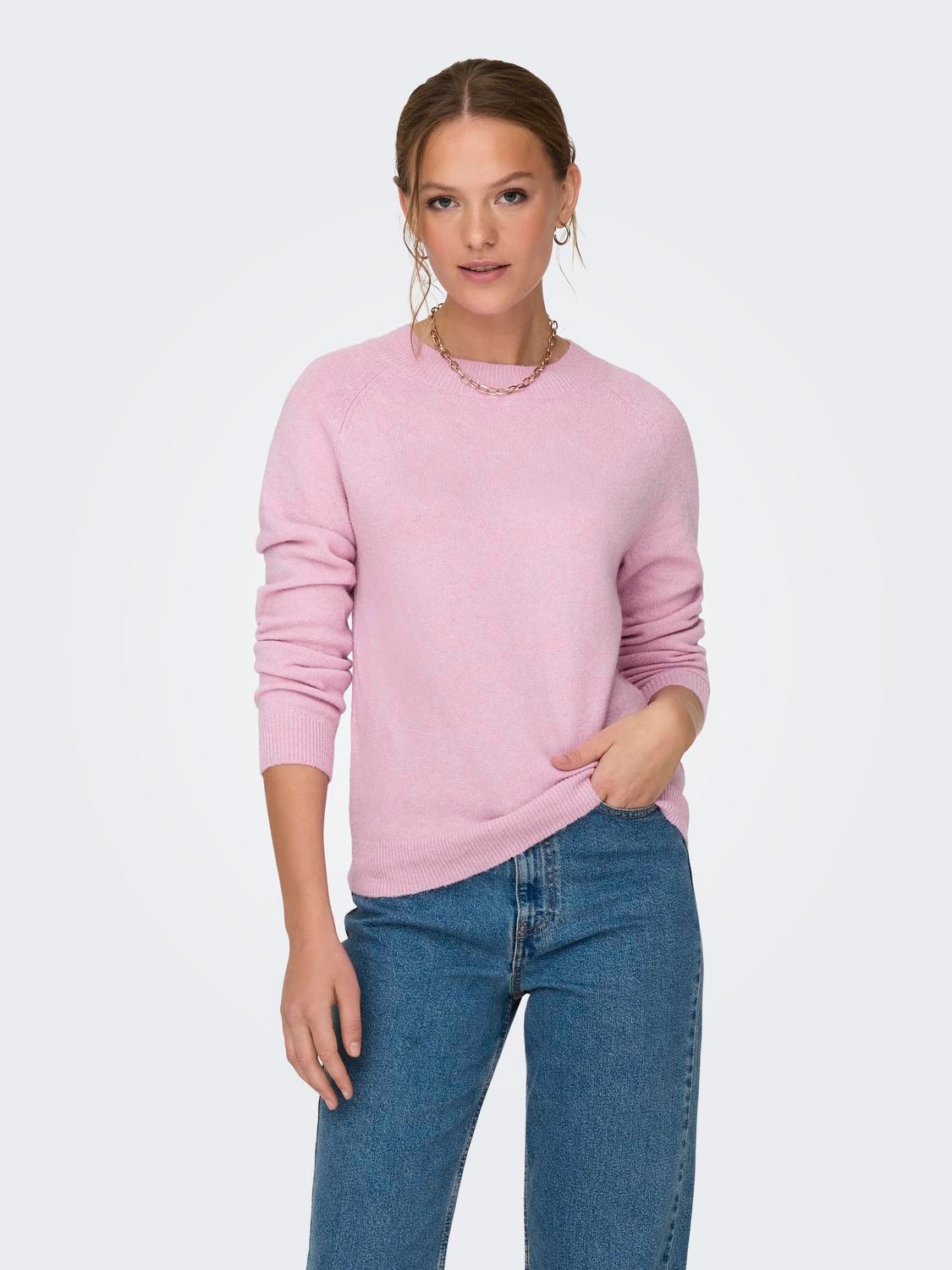 ONLY o-neck knitted pullover -Pastel Lavender - 15204279