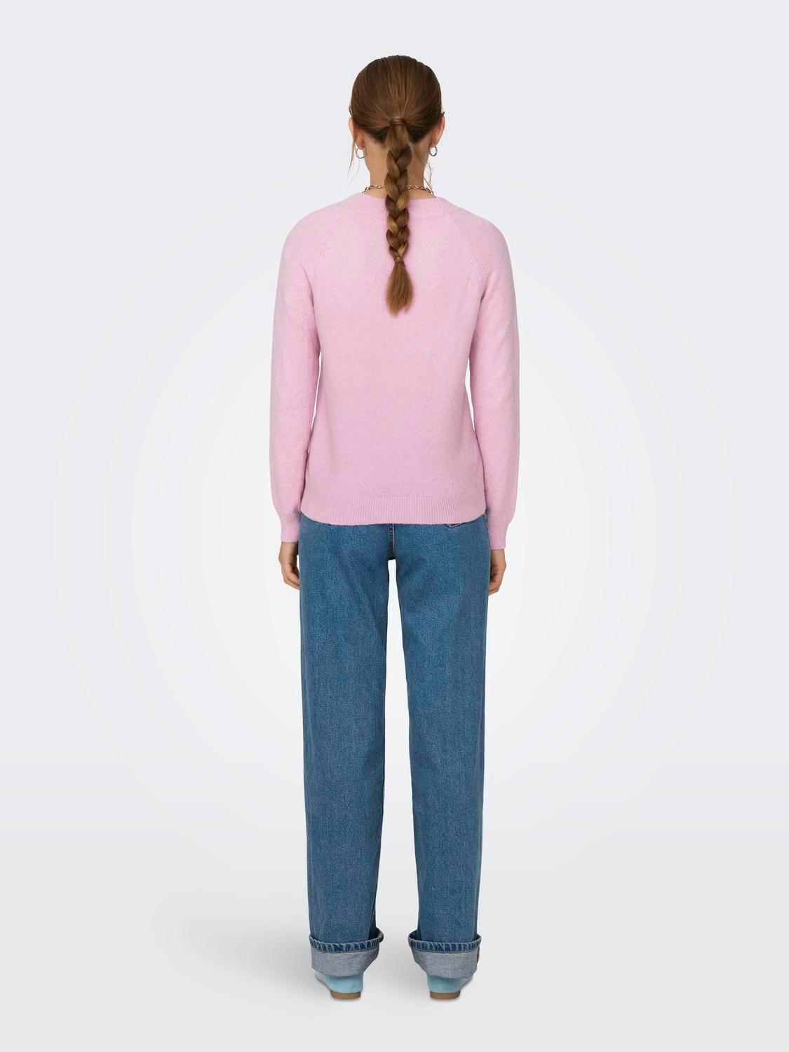 ONLY Round Neck Ribbed cuffs Pullover -Pastel Lavender - 15204279