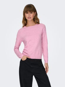 ONLY o-neck knitted pullover -Prism Pink - 15204279