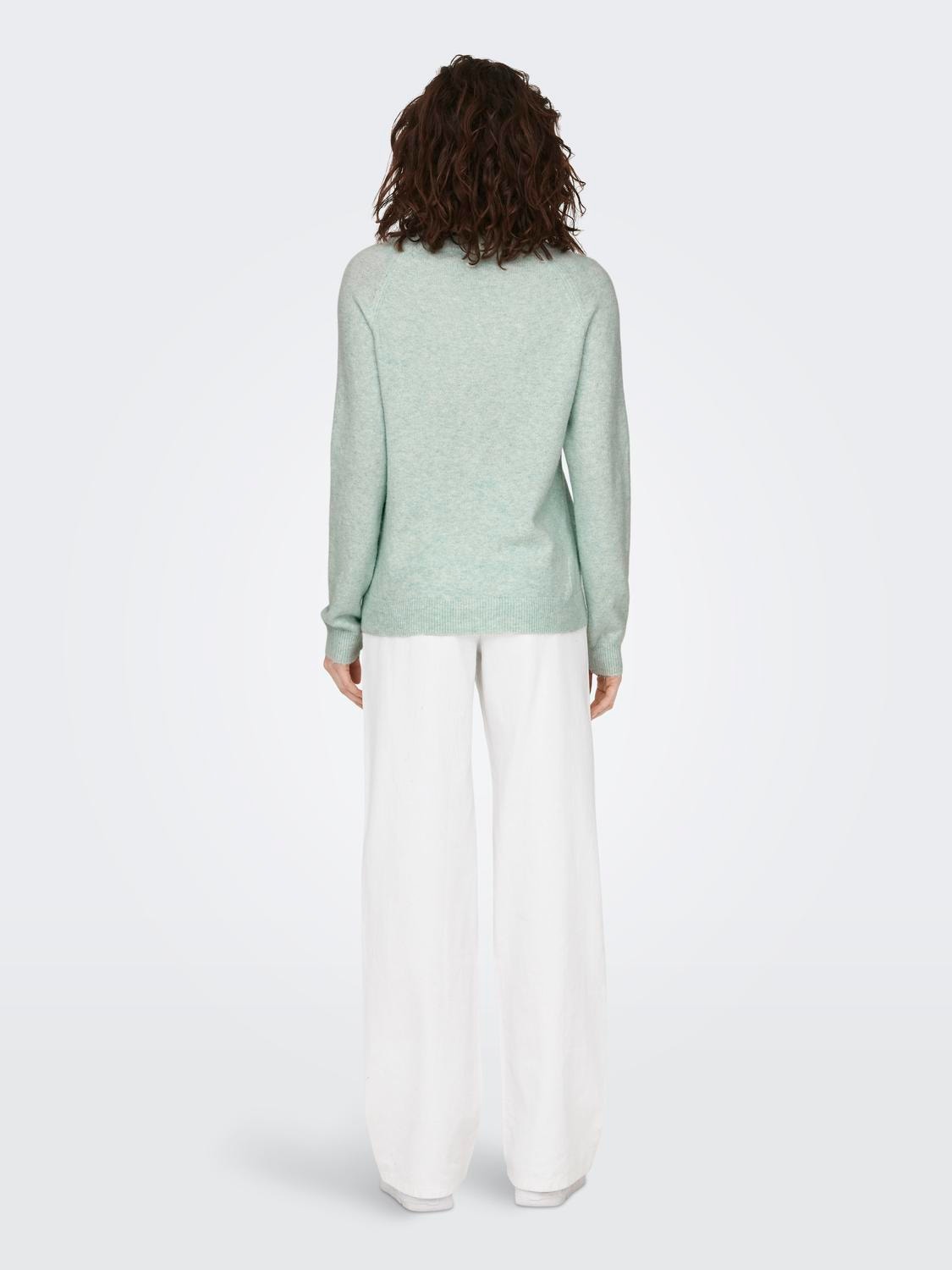 ONLY o-neck knitted pullover -Mist Green - 15204279