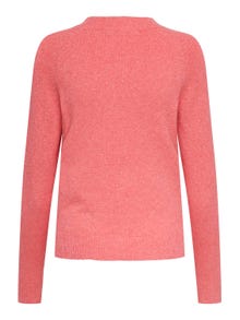 ONLY O-hals Geribde mouwuiteinden Pullover -Sun Kissed Coral - 15204279