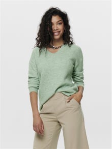 ONLY V-neck Knitted Pullover -Ether - 15204588