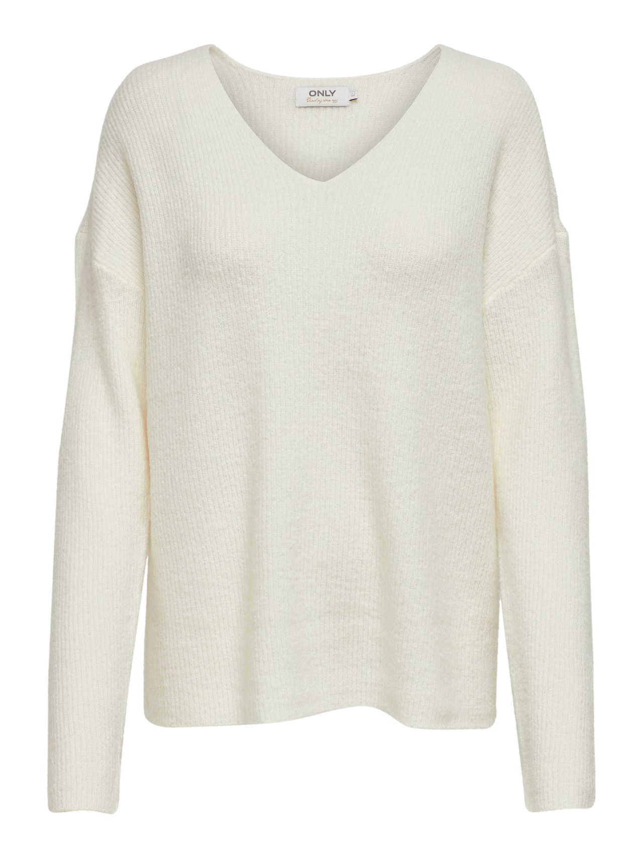 ONLY V-neck Knitted Pullover -Birch - 15204588