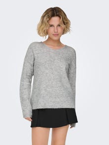 ONLY ONLCAMILLA Knitted pullover -Light Grey Melange - 15204588