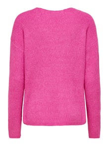 ONLY V-neck Knitted Pullover -Strawberry Moon - 15204588