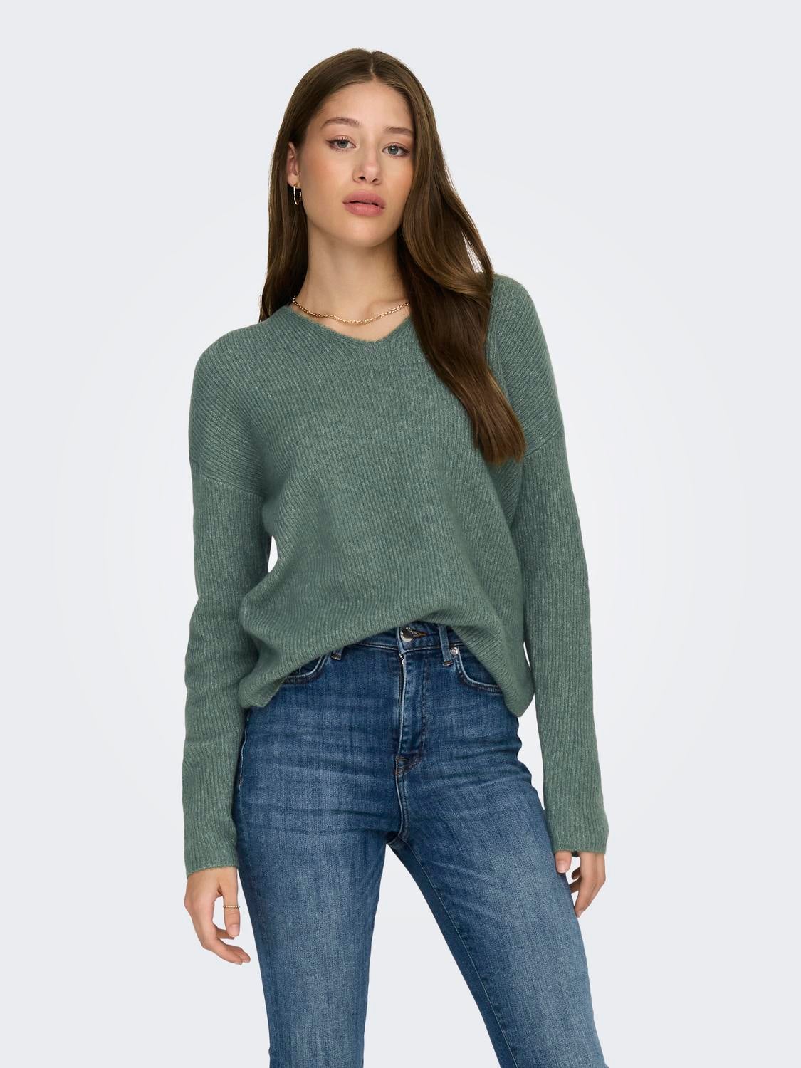 ONLCAMILLA Knitted pullover Medium Green ONLY