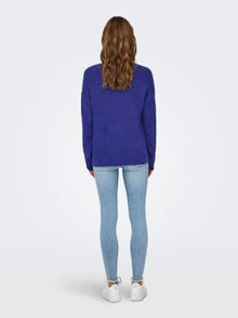 ONLY Regular Fit V-Neck Ribbed cuffs Dropped shoulders Pullover -Bluing - 15204588