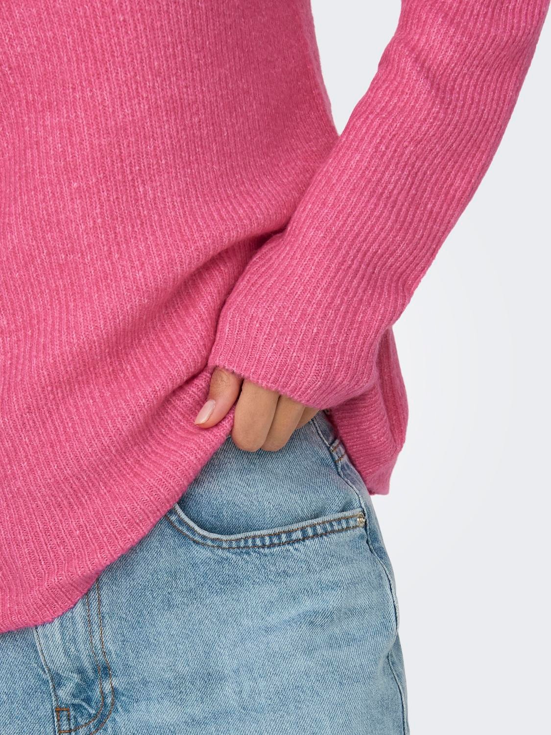 ONLY V-neck Knitted Pullover -Azalea Pink - 15204588