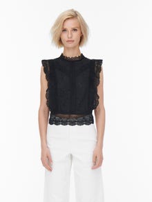 ONLY Cropped lace Top -Black - 15204604
