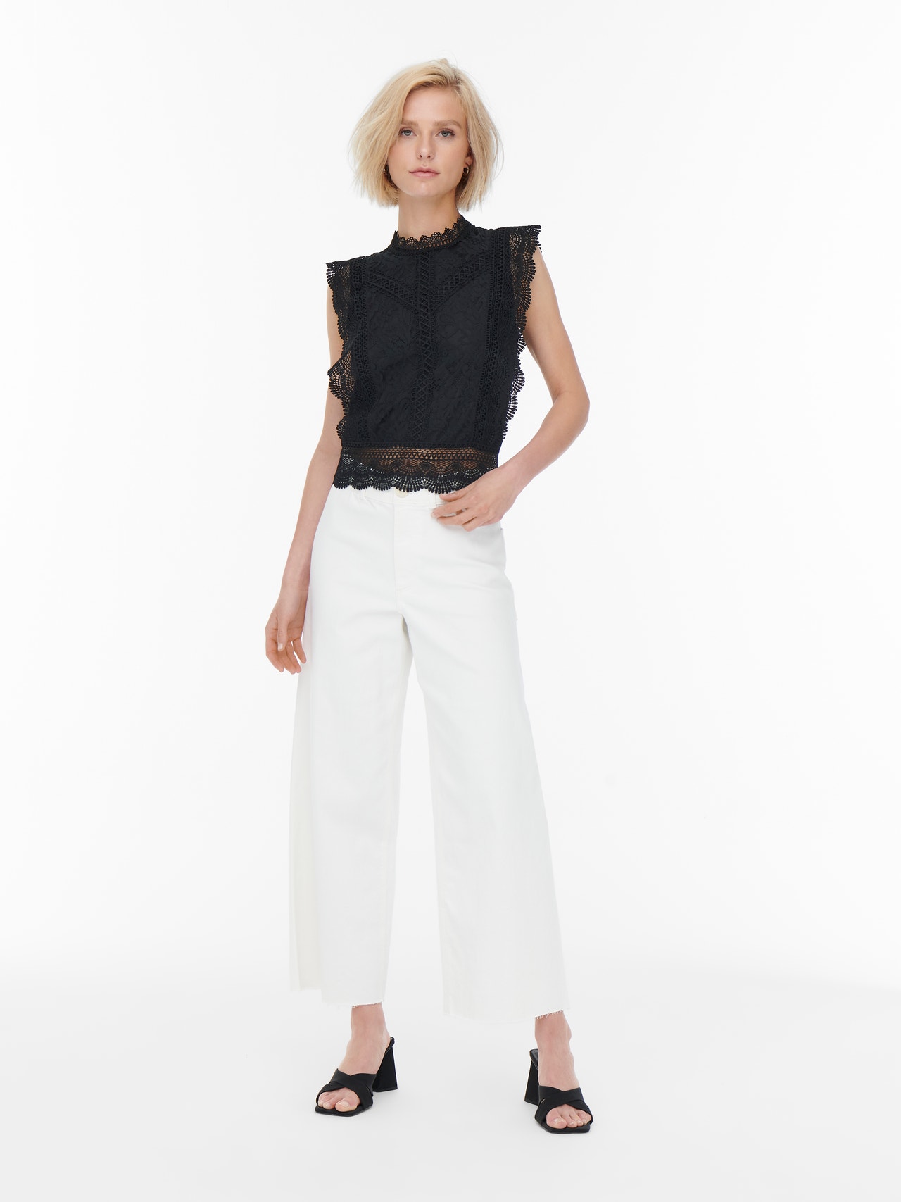 ONLY Cropped blonde Topp -Black - 15204604