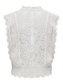 ONLY Cropped lace Top -Cloud Dancer - 15204604
