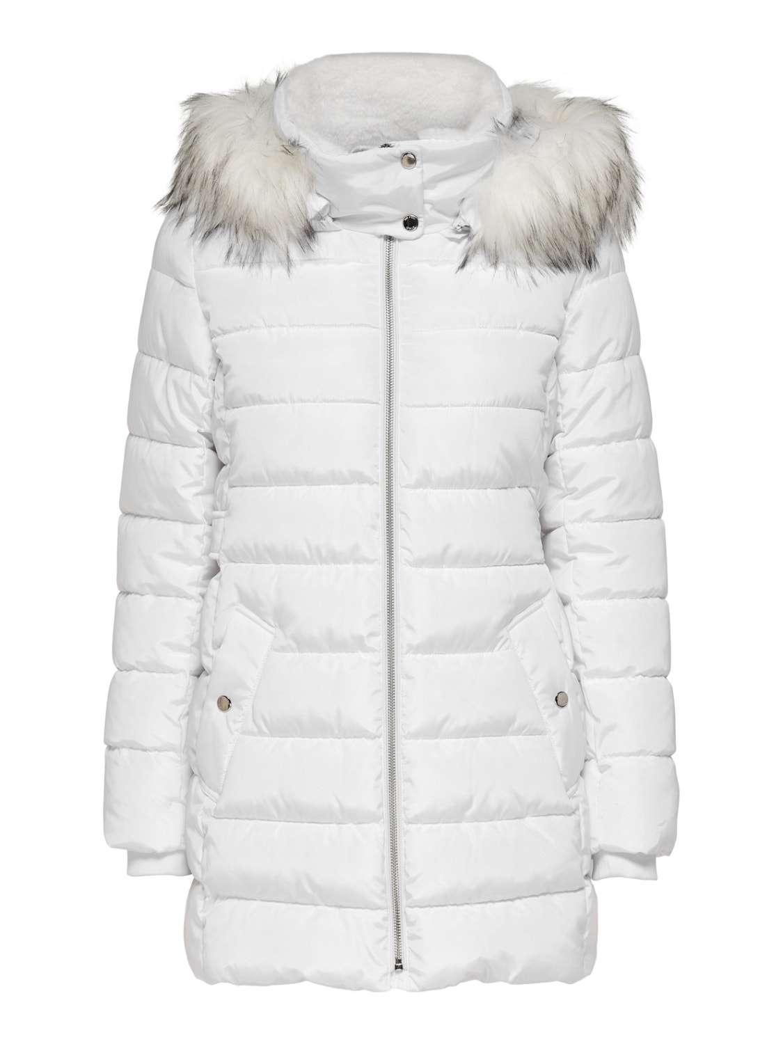 ONLY Long Quilted jacket -Bright White - 15204606