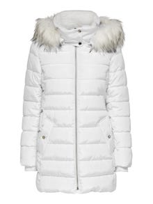 ONLY Long Quilted jacket -Bright White - 15204606