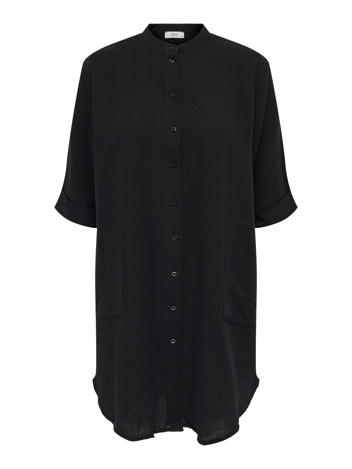 ONLY Regular Fit Shirt collar Fold-up cuffs Shirt -Black - 15204625