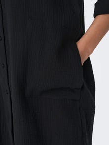 ONLY Regular Fit Shirt collar Fold-up cuffs Shirt -Black - 15204625