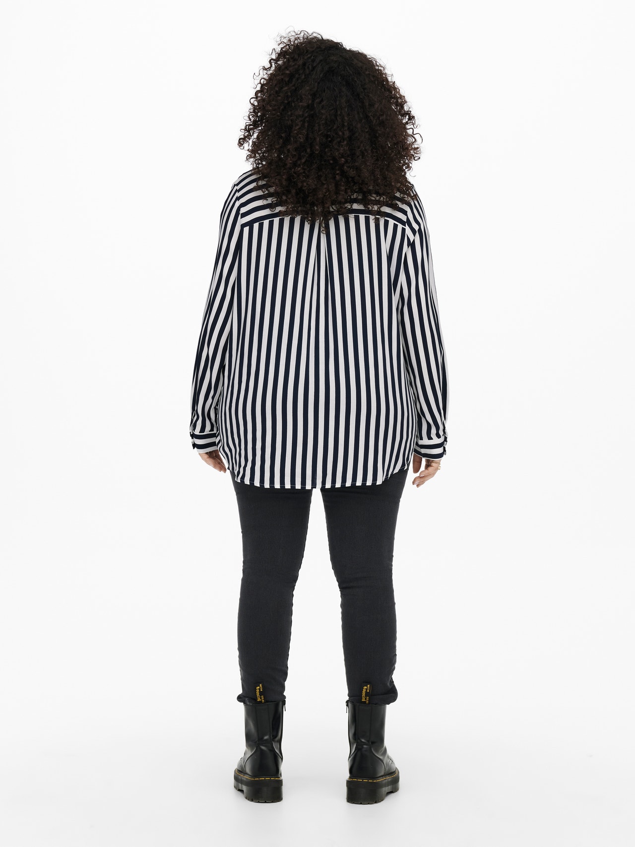 Curvy striped | White Shirt ONLY® viscose 