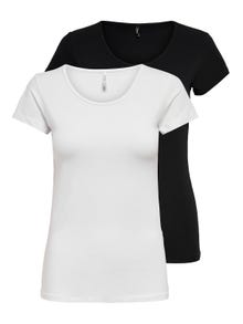 ONLY O-neck top -Black - 15204938