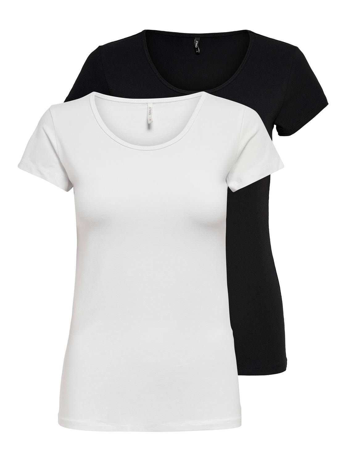ONLY Tops Regular Fit Col rond -Black - 15204938