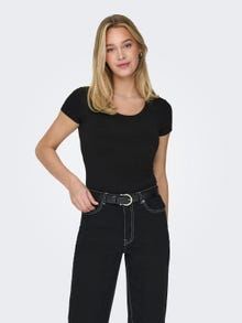 ONLY Tops Regular Fit Col rond -Black - 15204938